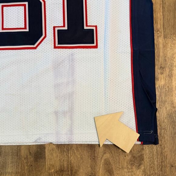 NFL New England Patriots 81 Moss Reebook Onfield Equipment Jersey White Size 48 - Picture 7 of 13